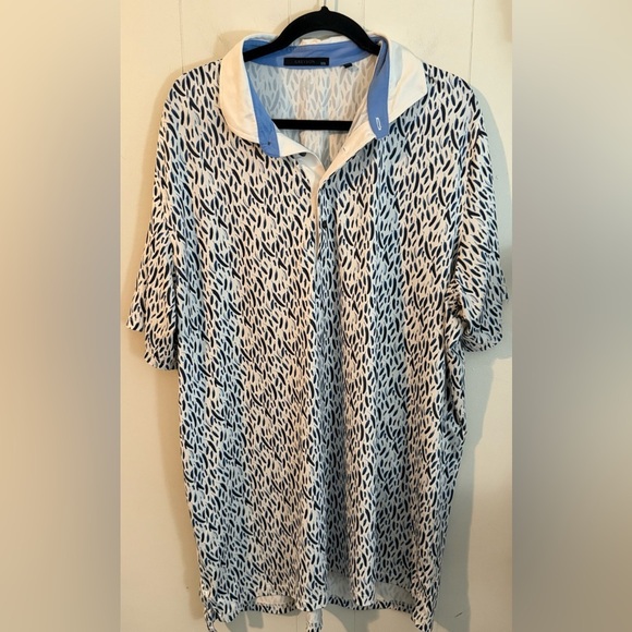 Greyson Golf Performance Polo Shirt Sz XXL Blue Feathers - Picture 1 of 6